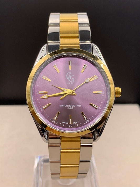 Montre bicolore fond Violet